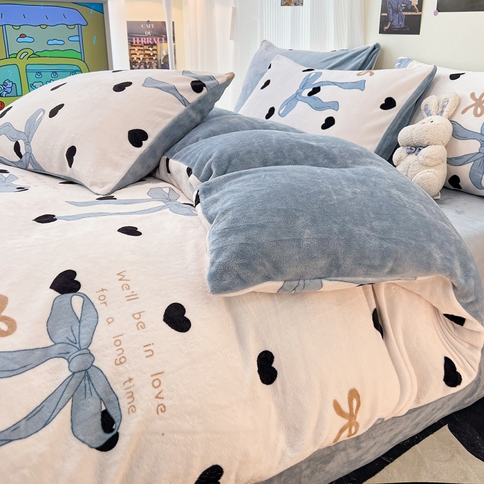 91家纺网 家纺一手货源 找家纺 HL原创 2025新款牛奶绒四件套 邂逅