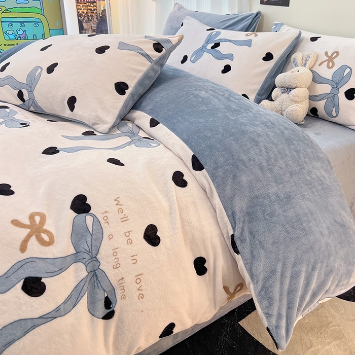 91家纺网 家纺一手货源 找家纺 HL原创 2025新款牛奶绒四件套 邂逅