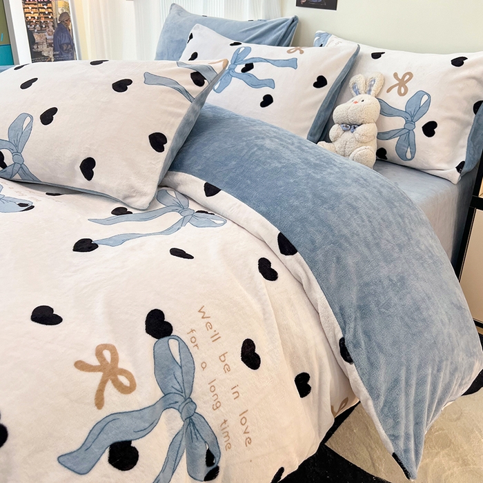 91家纺网 家纺一手货源 找家纺 HL原创 2025新款牛奶绒四件套 邂逅