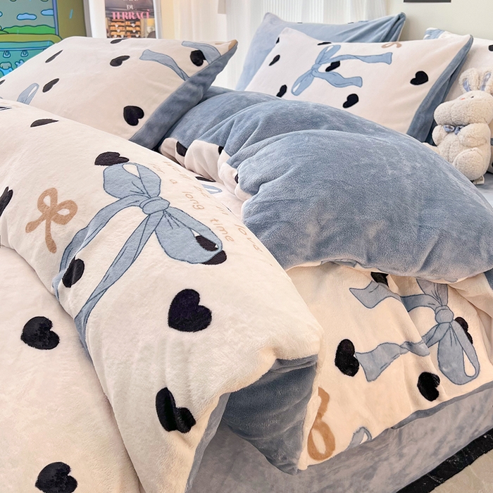 91家纺网 家纺一手货源 找家纺 HL原创 2025新款牛奶绒四件套 邂逅