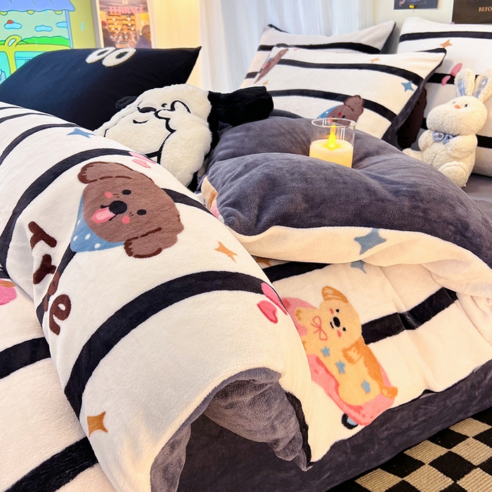 HL原创 2025新款牛奶绒四件套 星空