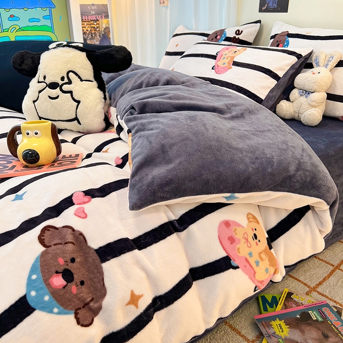 91家纺网 家纺一手货源 找家纺 HL原创 2025新款牛奶绒四件套 星空