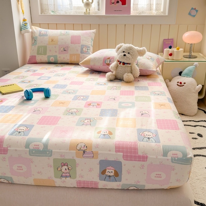 91家纺网 家纺一手货源 找家纺 曼之夏 2025新款全棉纯棉卡通印花单床笠 床笠单件 开心屋