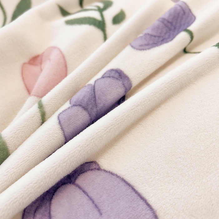 91家纺网 家纺一手货源 找家纺 HL原创 2025新款牛奶绒四件套 紫色郁金香