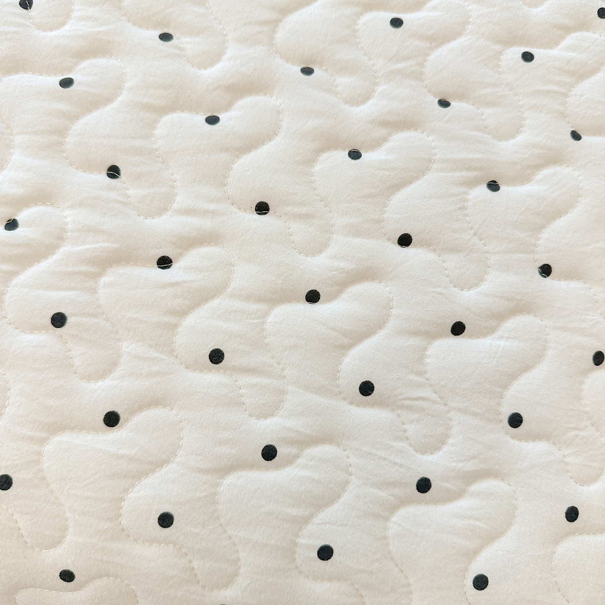 91家纺网 家纺一手货源 找家纺 笠裙家纺 2025新款水洗棉荷叶花边法式赫本风夹棉加厚床裙单床裙床裙单件 夹棉-波点