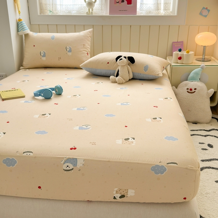 91家纺网 家纺一手货源 找家纺 曼之夏 2025新款全棉纯棉卡通印花单床笠 床笠单件 可可汪