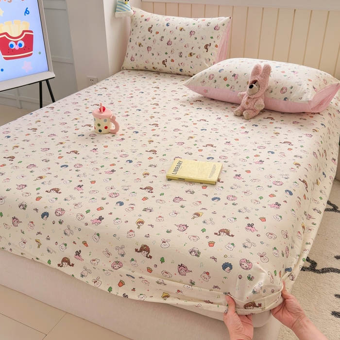 曼之夏 2025新款全棉纯棉卡通印花单床笠 床笠单件 玛奇朵