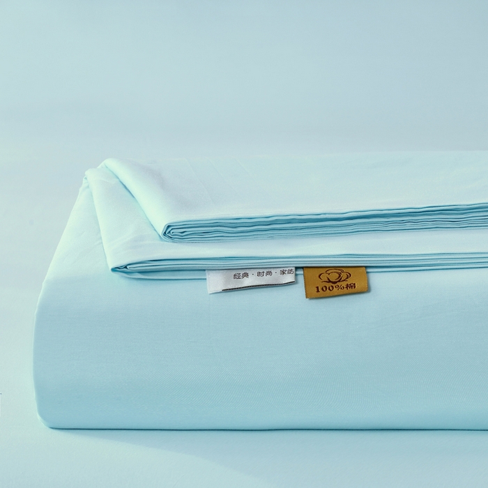 绒品 2025新款13372纯棉纯色单品单枕套 翠蓝色