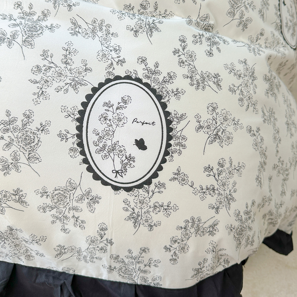 91家纺网 家纺一手货源 找家纺 笠裙家纺 2025新款水洗棉荷叶花边法式赫本风夹棉加厚床裙单床裙床裙单件 夹棉-花香