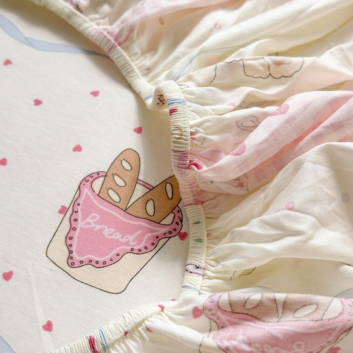 91家纺网 家纺一手货源 找家纺 曼之夏 2025新款全棉纯棉卡通印花单床笠 床笠单件 甜甜圈