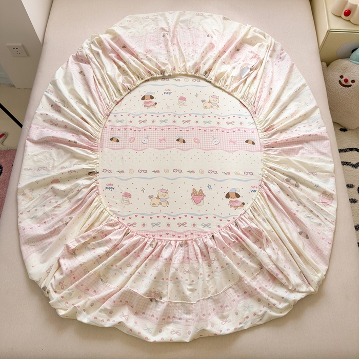 91家纺网 家纺一手货源 找家纺 曼之夏 2025新款全棉纯棉卡通印花单床笠 床笠单件 甜甜圈