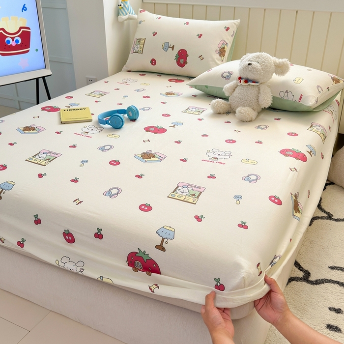 曼之夏 2025新款全棉纯棉卡通印花单床笠 床笠单件 童画