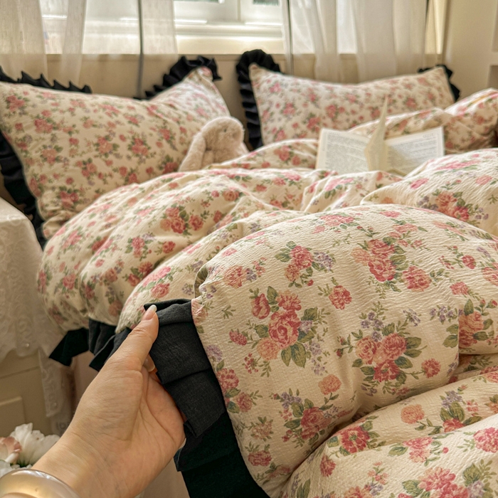 （总）老K (原美阁） 2025新款超柔软双层纱赫本风四件套学生宿舍三件套