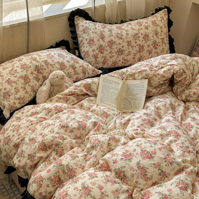 91家纺网 家纺一手货源 找家纺 （总）老K (原美阁） 2025新款超柔软双层纱赫本风四件套学生宿舍三件套