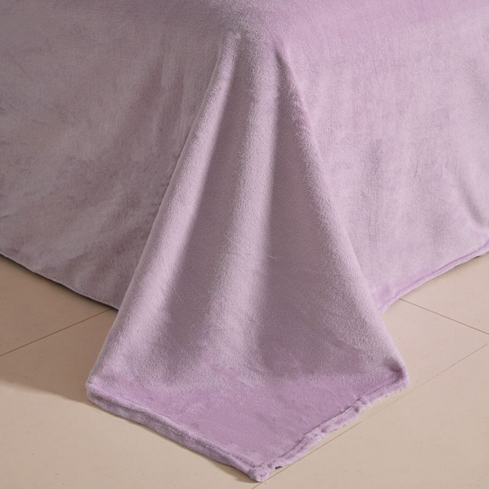 91家纺网 家纺一手货源 找家纺 眠博士 2025新款兔绒牛奶绒加厚保暖四件套-凯瑟琳场景一 凯瑟琳-暖紫