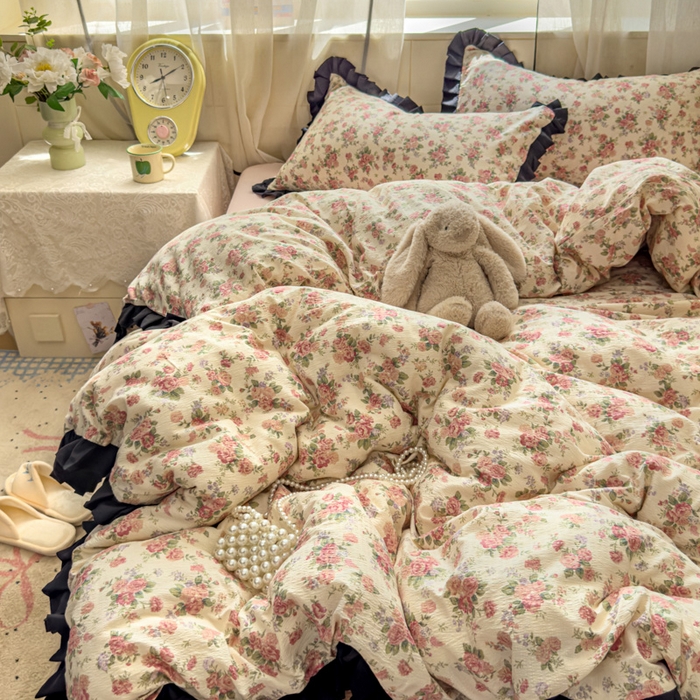 91家纺网 家纺一手货源 找家纺 （总）老K (原美阁） 2025新款超柔软双层纱赫本风四件套学生宿舍三件套