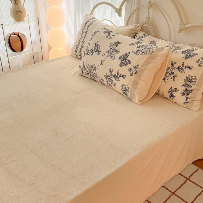 91家纺网 家纺一手货源 找家纺 HL原创 2025新款牛奶绒单品被套单件被套 法式花园