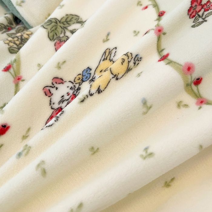 91家纺网 家纺一手货源 找家纺 HL原创 2025新款牛奶绒单品被套单件被套 粉黛小兔-绒