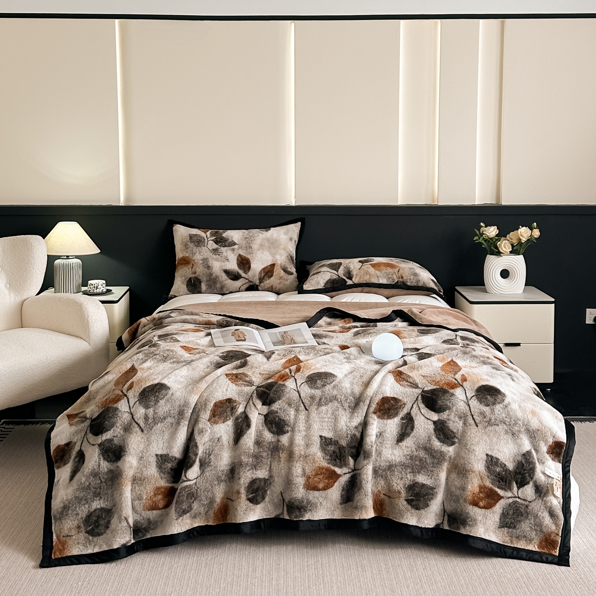 91家纺网 家纺一手货源 找家纺 芙绣家纺 2025新款雪貂绒毛毯轻奢高级感办公室午休毯空调毯沙发毯加厚 贝拉