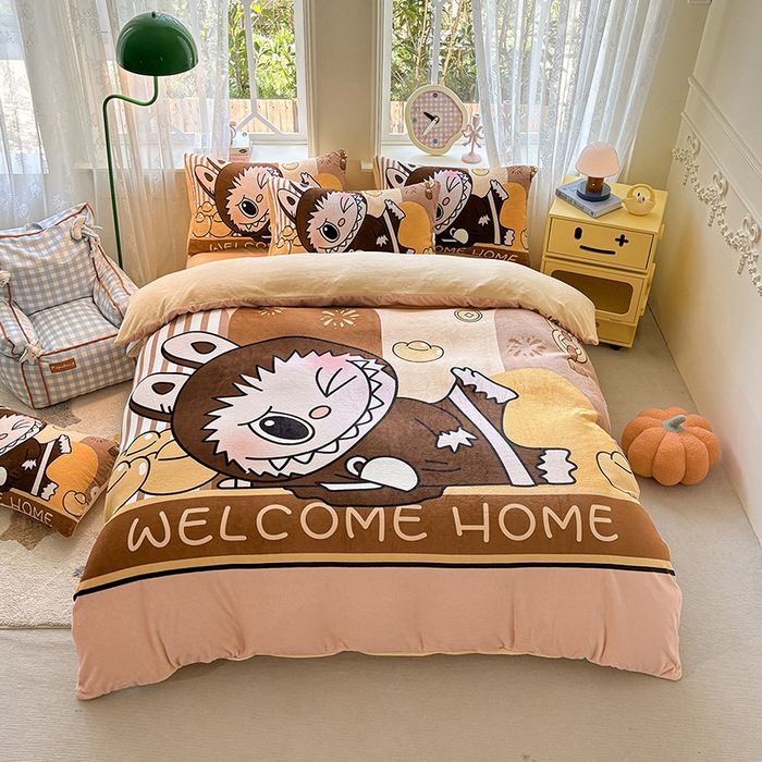 91家纺网 家纺一手货源 找家纺 （总）ds生活馆 2025新款大版高克重双面牛奶绒四件套