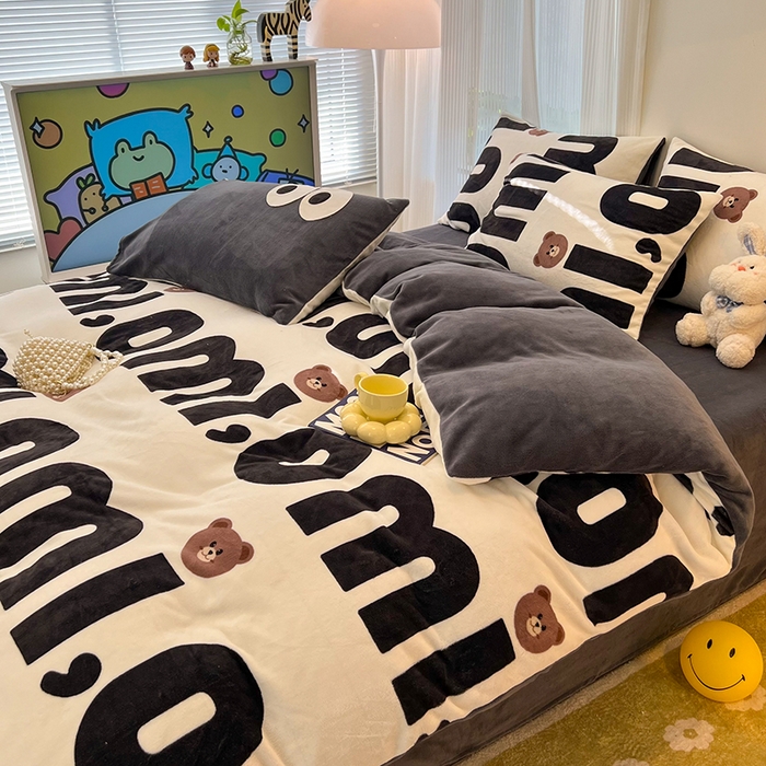 91家纺网 家纺一手货源 找家纺 HL原创 2025新款牛奶绒单品被套单件被套 巧克力豆