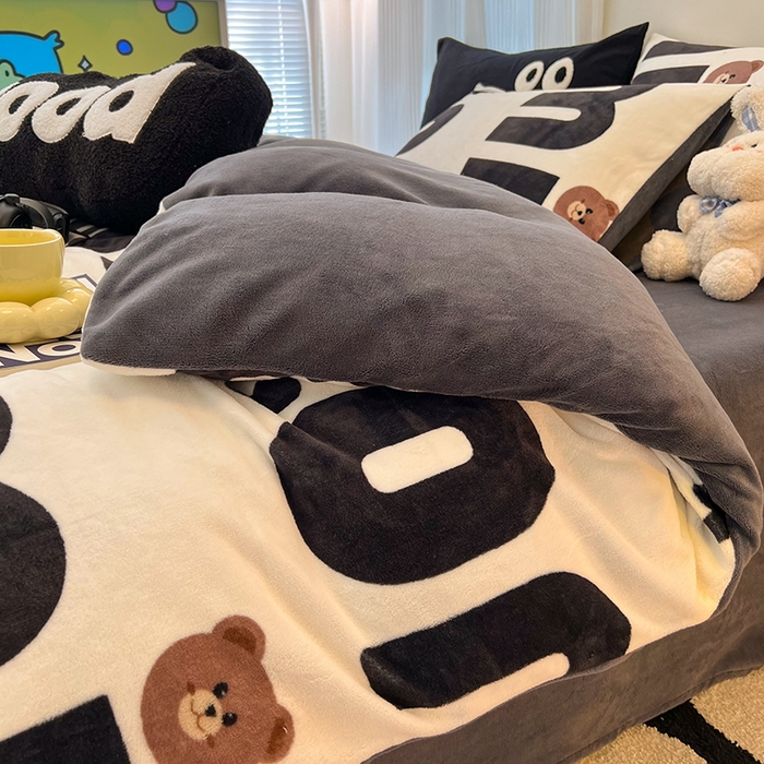 91家纺网 家纺一手货源 找家纺 HL原创 2025新款牛奶绒单品被套单件被套 巧克力豆