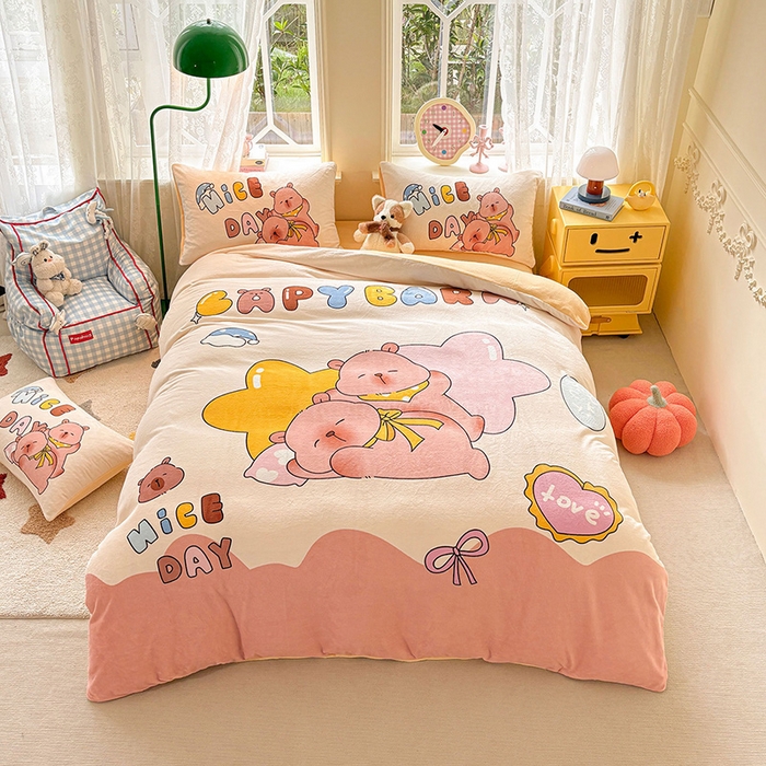 91家纺网 家纺一手货源 找家纺 （总）ds生活馆 2025新款大版高克重双面牛奶绒四件套