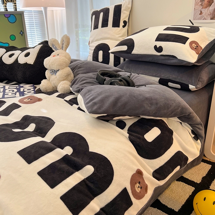 91家纺网 家纺一手货源 找家纺 HL原创 2025新款牛奶绒单品被套单件被套 巧克力豆