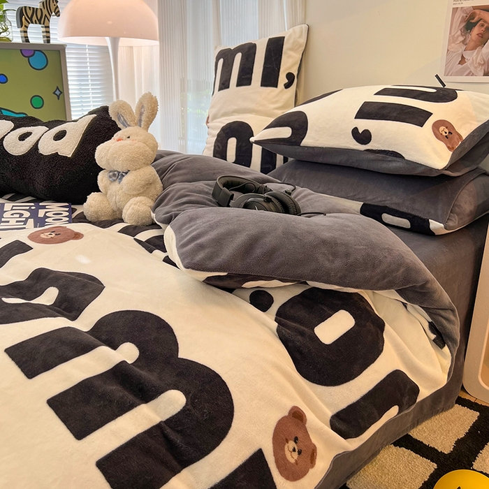 91家纺网 家纺一手货源 找家纺 HL原创 2025新款牛奶绒单品被套单件被套 巧克力豆