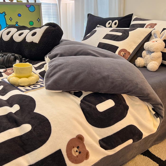 91家纺网 家纺一手货源 找家纺 HL原创 2025新款牛奶绒单品被套单件被套 巧克力豆