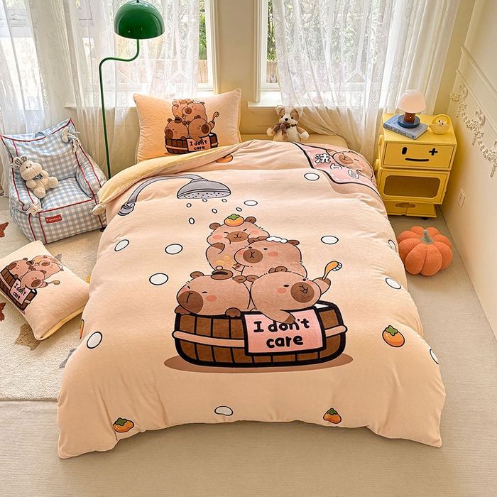 91家纺网 家纺一手货源 找家纺 （总）ds生活馆 2025新款大版高克重双面牛奶绒四件套