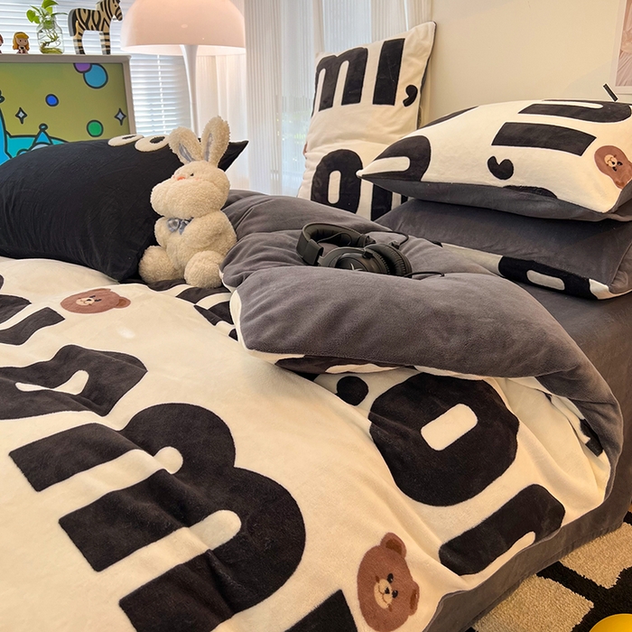 91家纺网 家纺一手货源 找家纺 HL原创 2025新款牛奶绒单品被套单件被套 巧克力豆