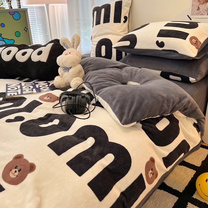 91家纺网 家纺一手货源 找家纺 HL原创 2025新款牛奶绒单品被套单件被套 巧克力豆