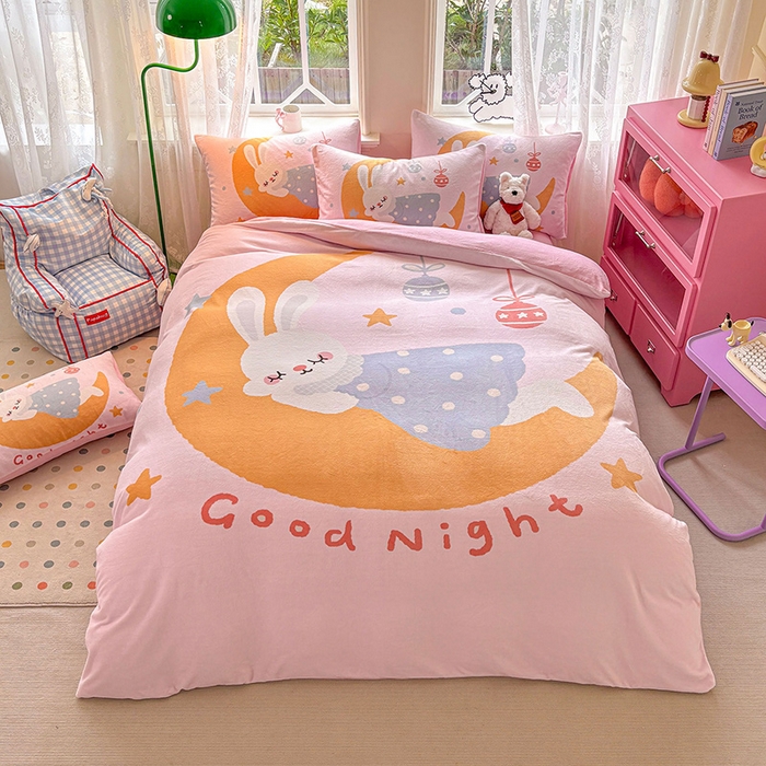 91家纺网 家纺一手货源 找家纺 （总）ds生活馆 2025新款大版高克重双面牛奶绒四件套