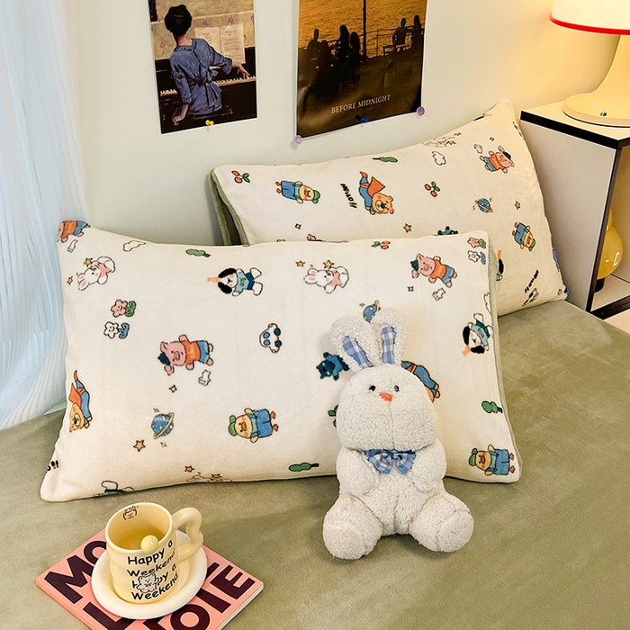 91家纺网 家纺一手货源 找家纺 HL原创 2025新款牛奶绒单品被套单件被套 童话世界