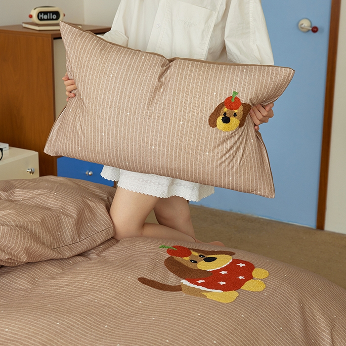 91家纺网 家纺一手货源 找家纺 千朵森 2025新款卡通毛巾绣全棉纯棉磨毛四件套 德瑞拉-小迪