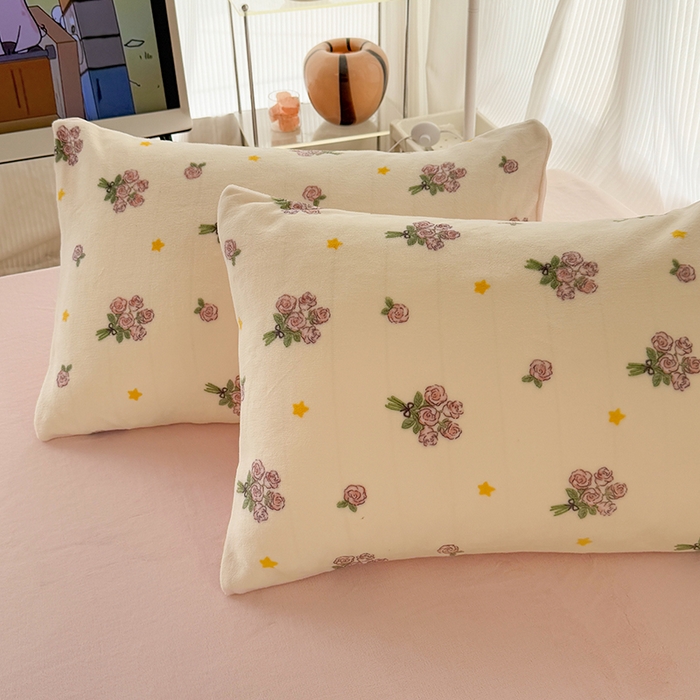 91家纺网 家纺一手货源 找家纺 HL原创 2025新款牛奶绒单品被套单件被套 幸运花