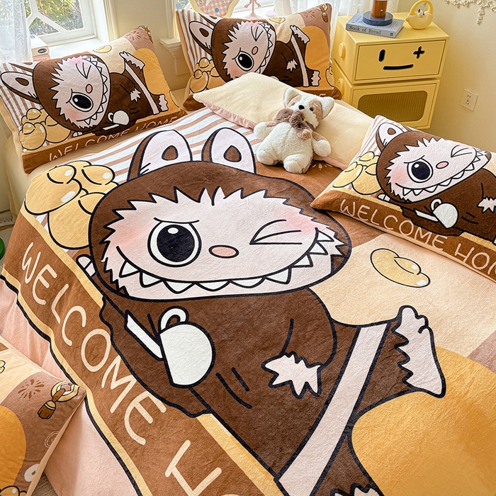 91家纺网 家纺一手货源 找家纺 ds生活馆 2025新款大版高克重双面牛奶绒四件套 大首领