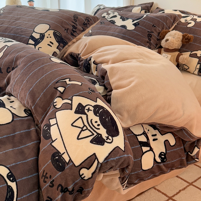 91家纺网 家纺一手货源 找家纺 HL原创 2025新款牛奶绒单品被套单件被套 学院派