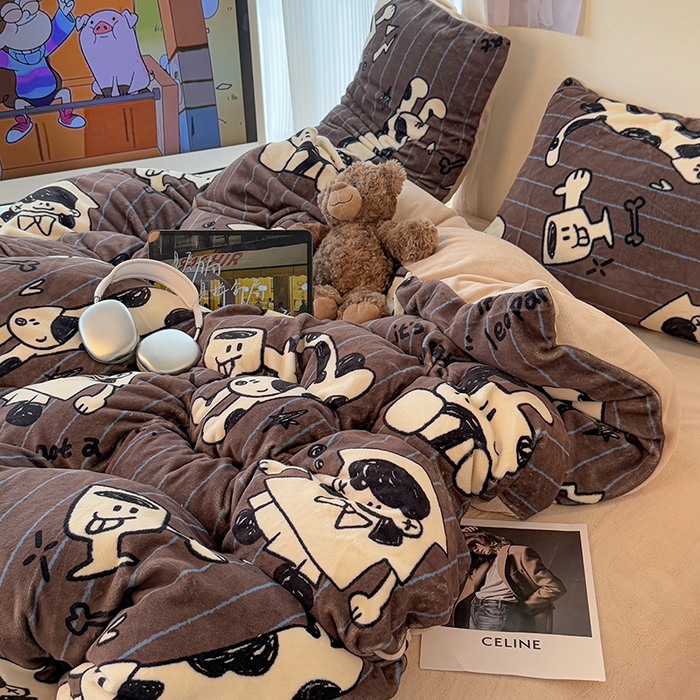 91家纺网 家纺一手货源 找家纺 HL原创 2025新款牛奶绒单品被套单件被套 学院派