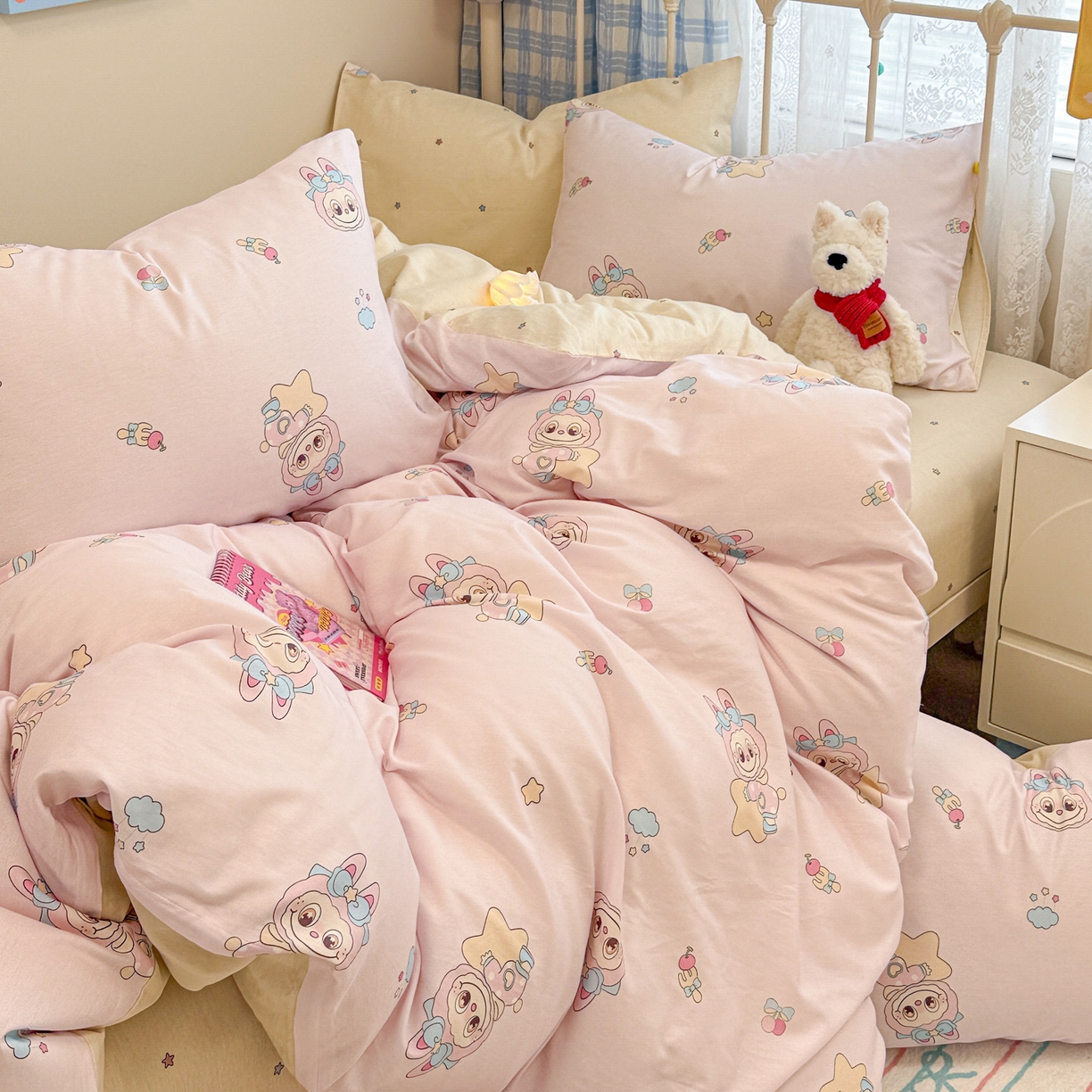 91家纺网 家纺一手货源 找家纺 （总）呗旺鹿 2025新款全棉纯棉大眼娃娃毛巾绣四件套第二波