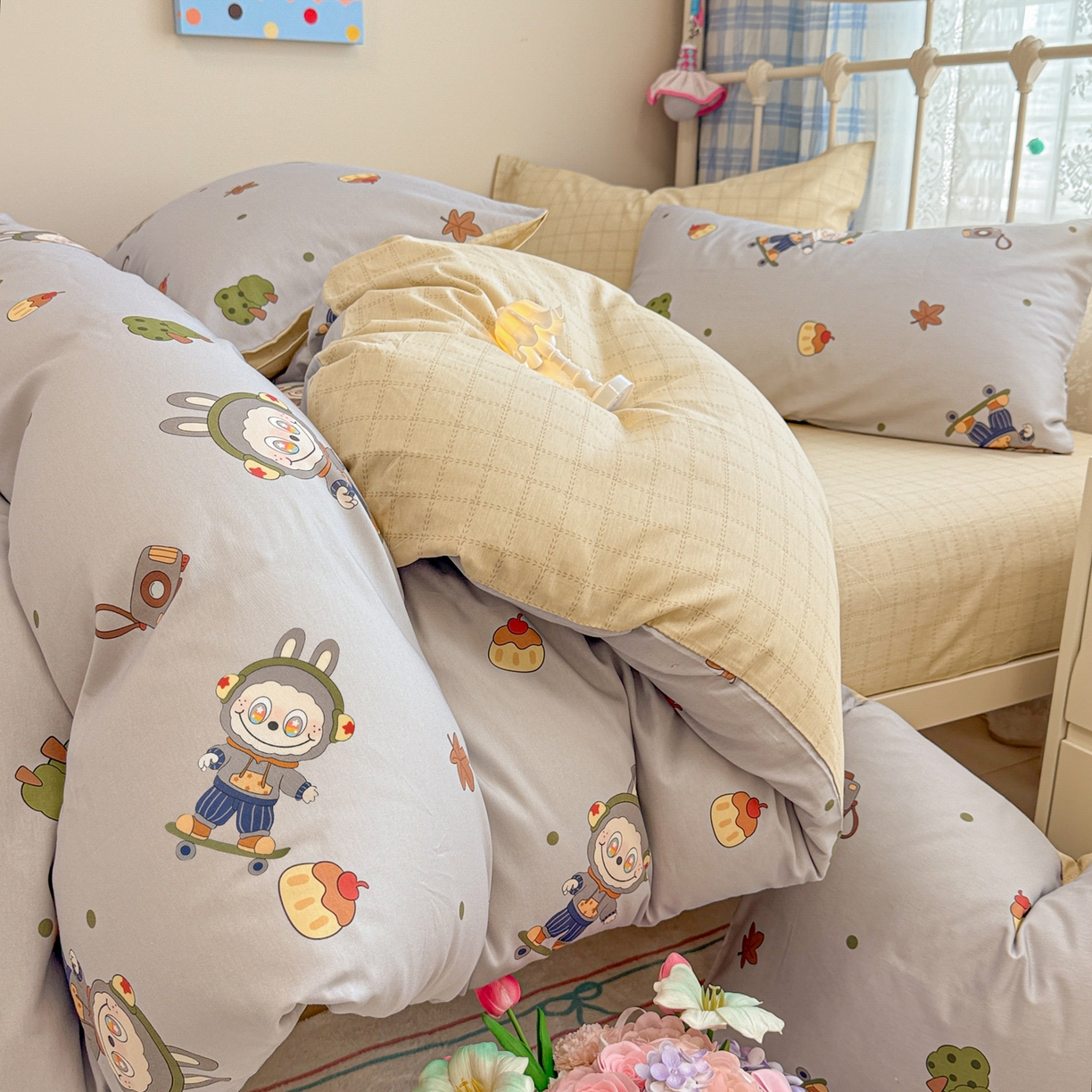 91家纺网 家纺一手货源 找家纺 （总）呗旺鹿 2025新款全棉纯棉大眼娃娃毛巾绣四件套第二波