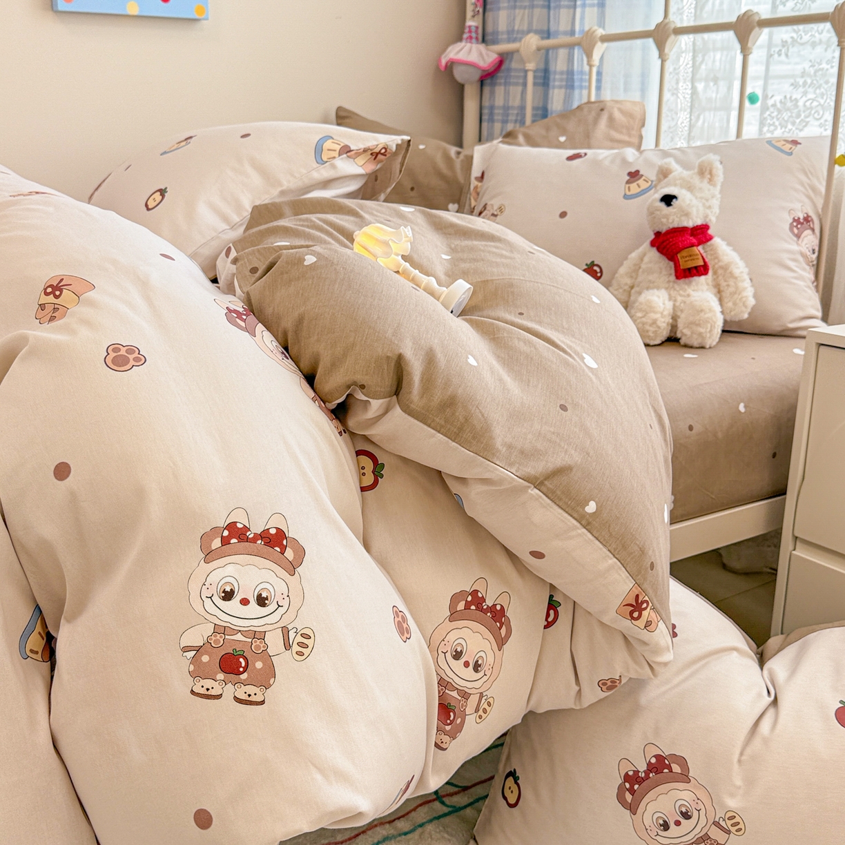 91家纺网 家纺一手货源 找家纺 （总）呗旺鹿 2025新款全棉纯棉大眼娃娃毛巾绣四件套第二波