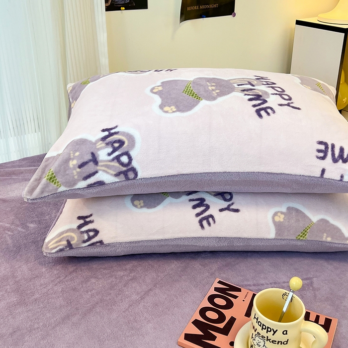 91家纺网 家纺一手货源 找家纺 HL原创 2025新款牛奶绒单品被套单件被套 紫韵兔兔