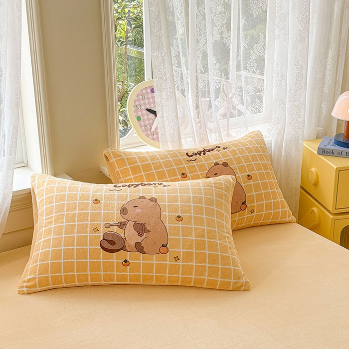 91家纺网 家纺一手货源 找家纺 ds生活馆 2025新款大版高克重双面牛奶绒四件套 木鱼巴拉