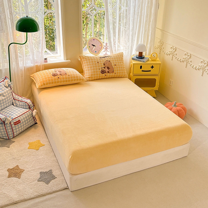 91家纺网 家纺一手货源 找家纺 ds生活馆 2025新款大版高克重双面牛奶绒四件套 木鱼巴拉