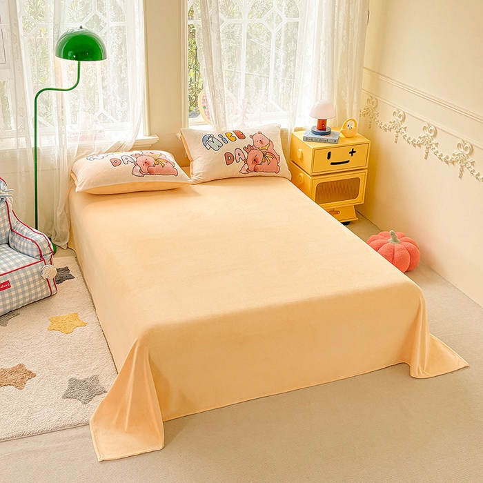 91家纺网 家纺一手货源 找家纺 ds生活馆 2025新款大版高克重双面牛奶绒四件套 睡梦巴拉