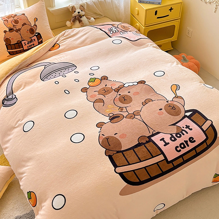 91家纺网 家纺一手货源 找家纺 ds生活馆 2025新款大版高克重双面牛奶绒四件套 洗白白