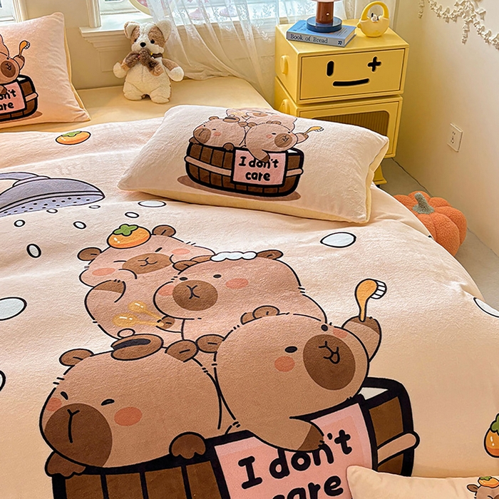 91家纺网 家纺一手货源 找家纺 ds生活馆 2025新款大版高克重双面牛奶绒四件套 洗白白