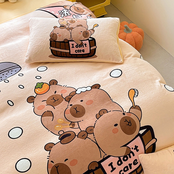 91家纺网 家纺一手货源 找家纺 ds生活馆 2025新款大版高克重双面牛奶绒四件套 洗白白